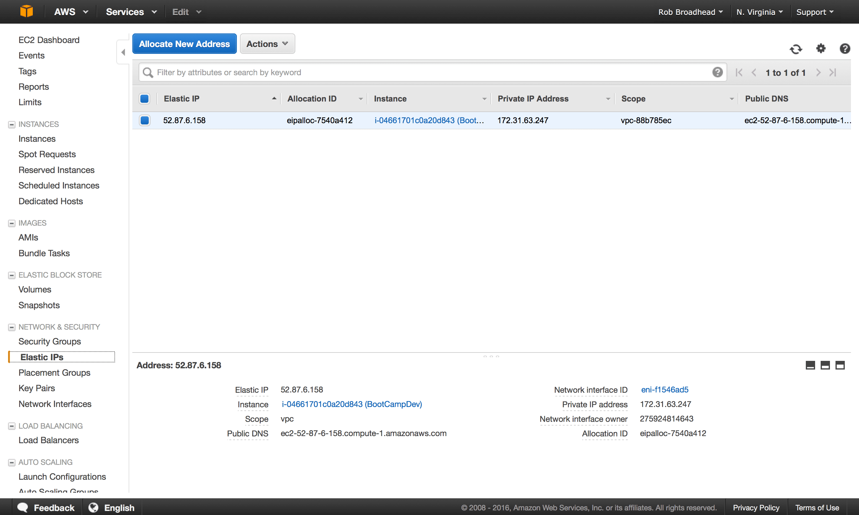 Elastic IP Elastic IP Dashboard