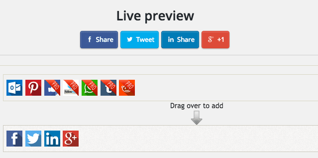 WordPress Plugins Social Media Buttons live preview