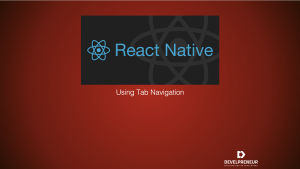 Tab Navigation in React-Native