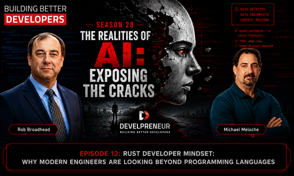 DP1009_S28E12 Bob and Jim pt1 Rust Developer Mindset- Why Modern Engineers Are Looking Beyond Programming Languages
